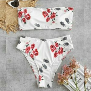 High Waisted Floral Bikini
